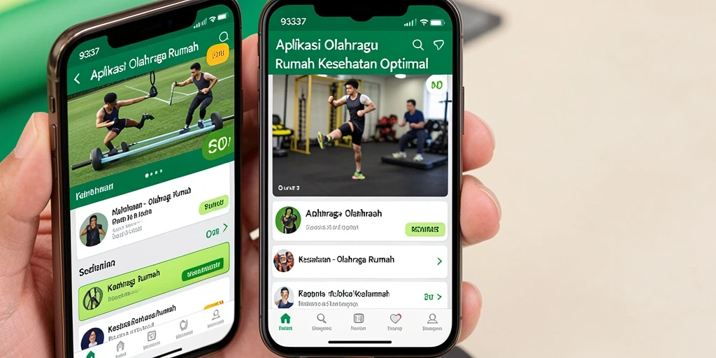 Antarmuka aplikasi 93337 yang ramah pengguna untuk olahraga di rumah.