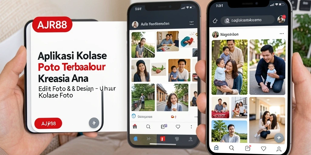 Tampilan antarmuka AJR88 untuk membuat kolase foto dengan mudah.