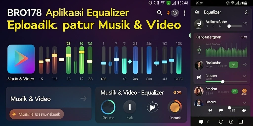Tampilan antarmuka utama BRO178 dengan fitur Equalizer yang lengkap.