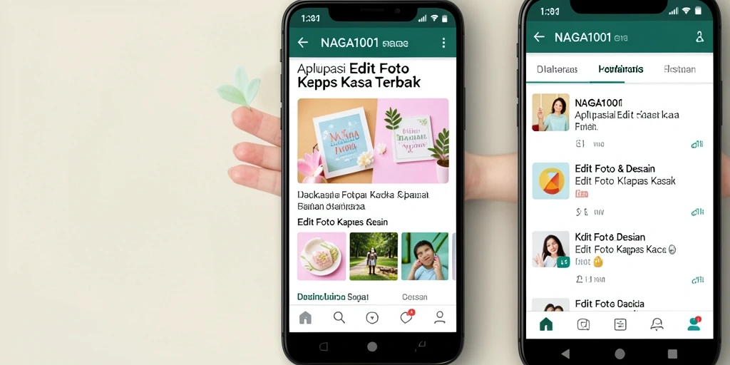 Tampilan antarmuka NAGA1001 dengan efek Edit Foto Kertas Kaca yang menarik.