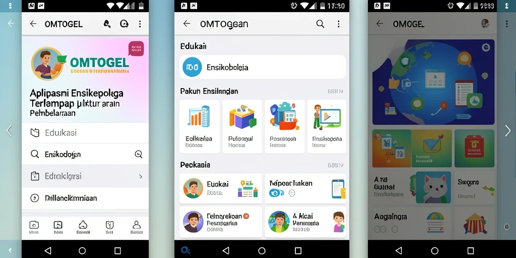 Antarmuka aplikasi Ensiklopedia OMTOGEL yang informatif dan menarik.