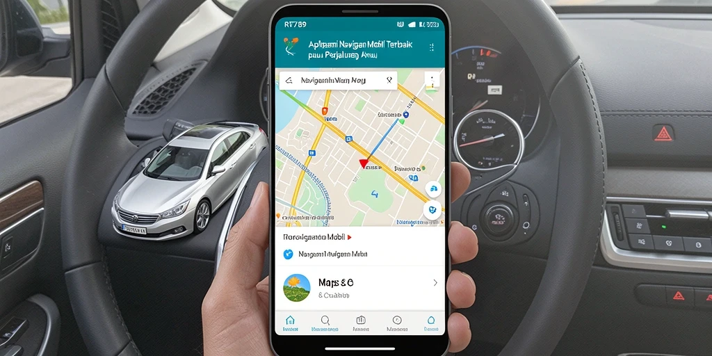 Tampilan antarmuka RR789 yang intuitif dan informatif untuk Navigasi Mobil.