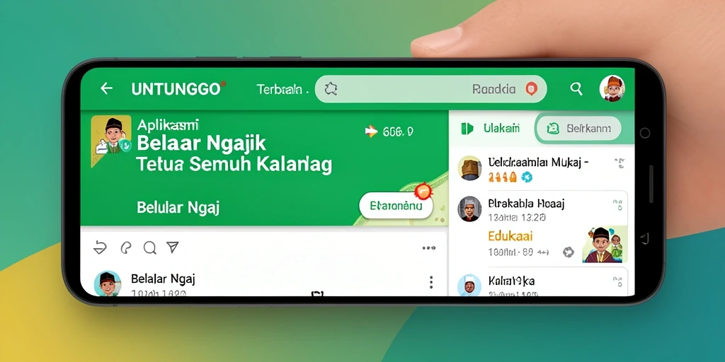 Tampilan utama aplikasi UNTUNGGO untuk belajar ngaji