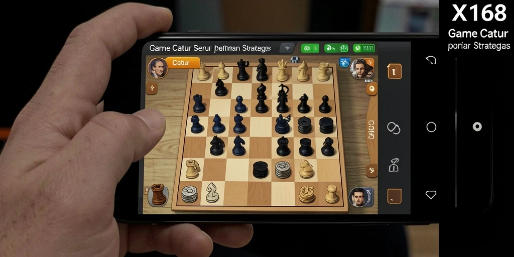Antarmuka X168 menampilkan papan Catur yang modern dan intuitif.