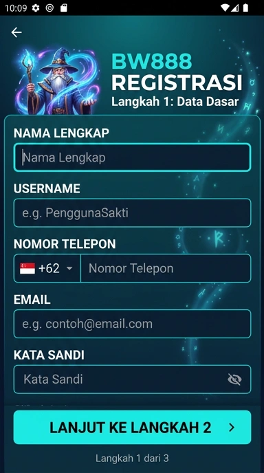 Daftar Akun Baru bw888 untuk Pengguna Android